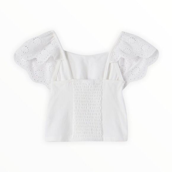 ZARA Kids | White | SWISS EMBROIDERED T-SHIRT - Picture 2 of 5